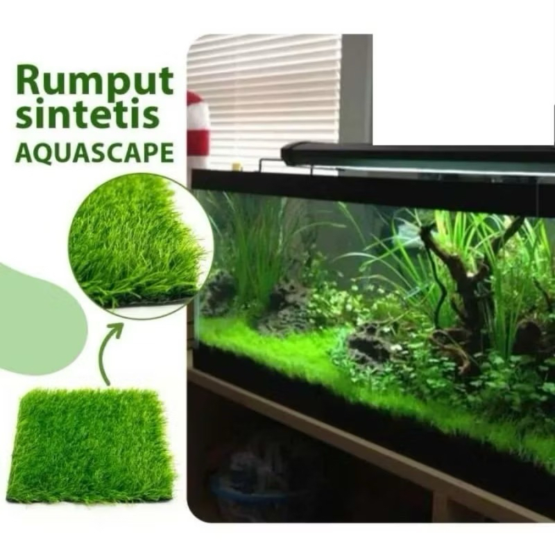 Tanaman rumput sintetis hiasan dasar akuarium aquascape