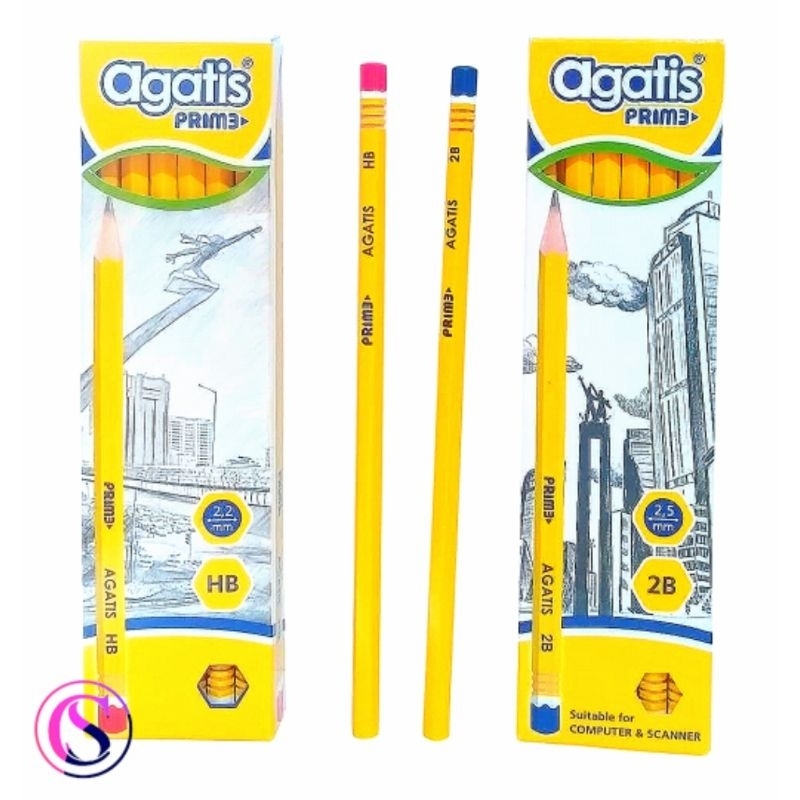 

Pencil / pensil agatis prime 2B dan HB bijian