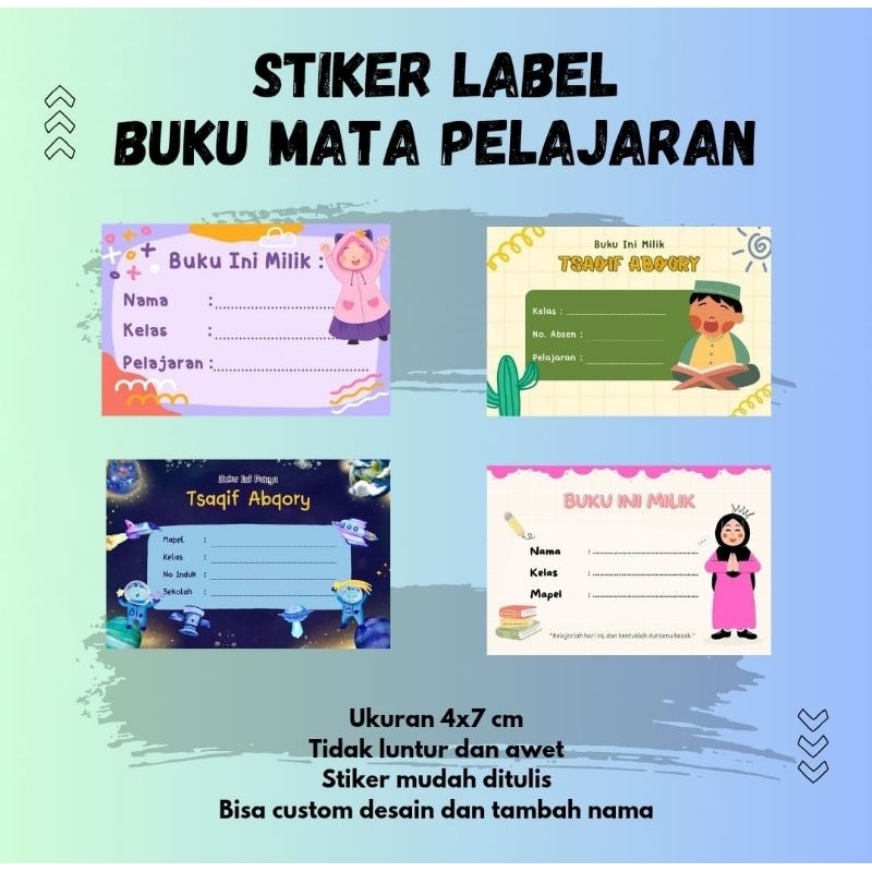 

Stiker Label Buku Mata Pelajaran - Bisa Custom Nama