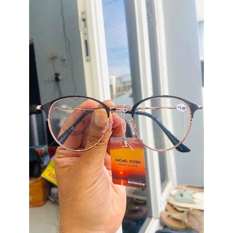 {Free Box} Kacamata Baca Plus Premium Model Cateye Mata Kucing Elegan Kekinian  DW539 Michel Goma