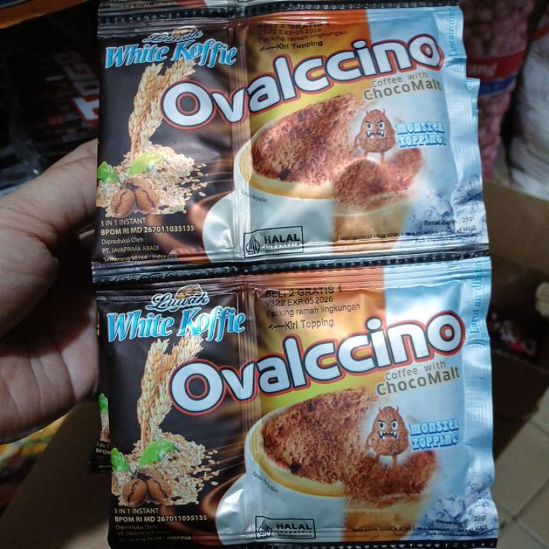 

LUWAK WHITE KOFFIE OVALCINO 2 + 1 ( ISI 15 SASET )