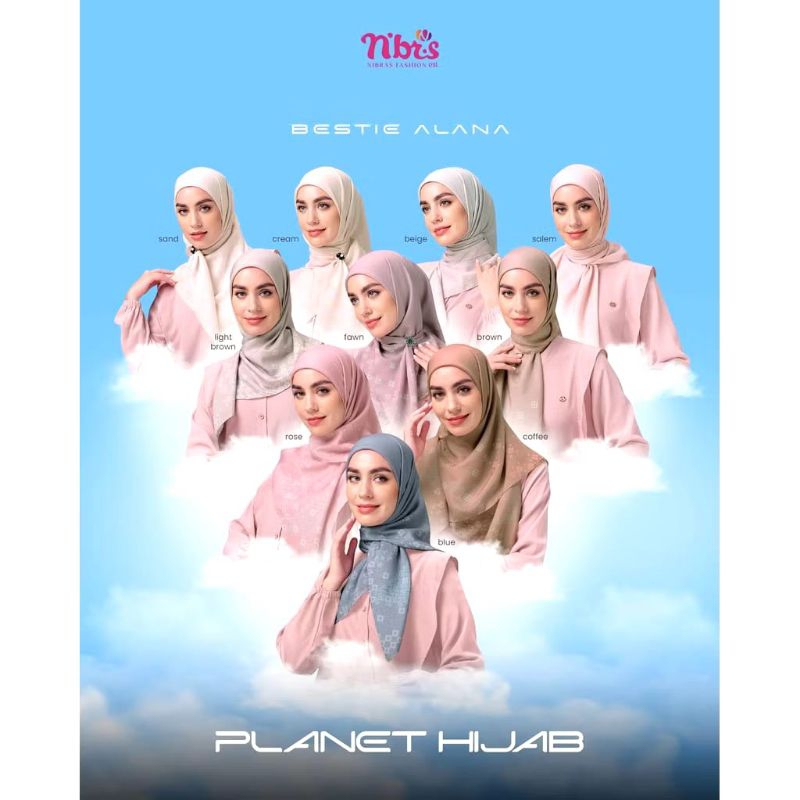 HIJAB NIBRAS BESTIE ALANA//HIJAB SEGIEMPAT MOTIF NIBRAS