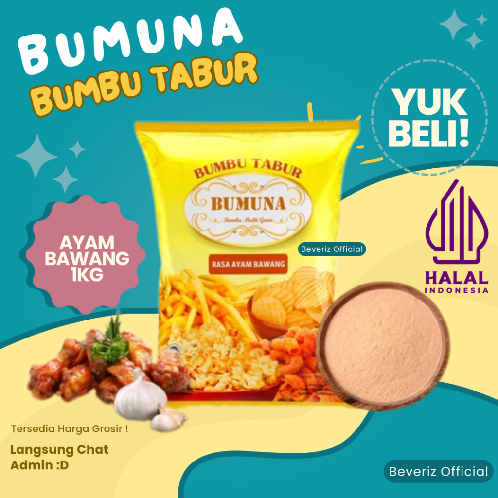 

BEVERIZ Bumuna Bumbu Rasa Ayam Bawang 1 Kg | Bubuk Tabur Premium {BISA COD{TERSEDIA HARGA GROSIR}