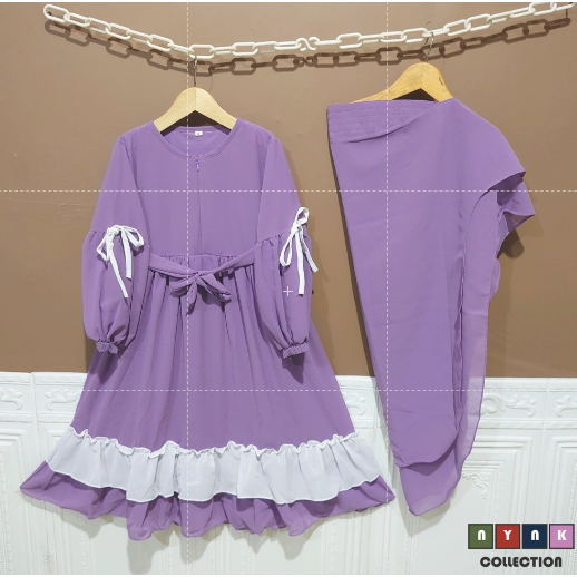 Set Baju Muslim Setelan Anak Remaja Perempuan Sepasang Atasan Bawahan Kemeja Prempuan Terbaru2025 Wa