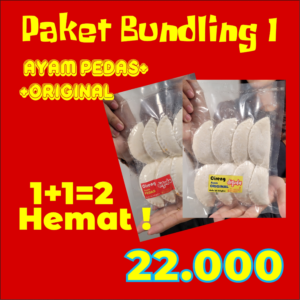 

[ Paket Bundling 1 ] 1 Cireng Isi Ayam Pedas + 1 Cireng isi Ayam Original