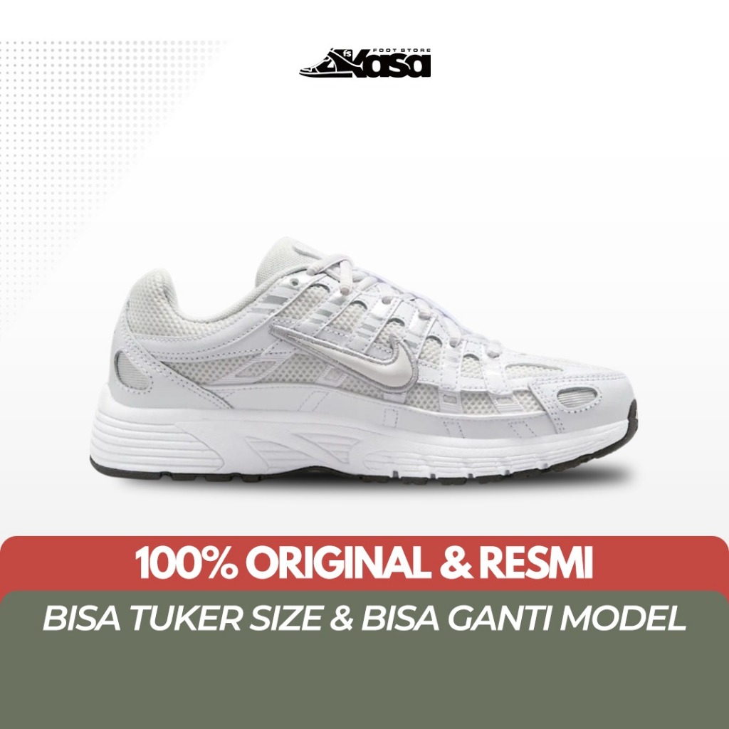 Sepatu Lari GS NK P-6000 P6000 P 6000 White Grey Platinum Tint