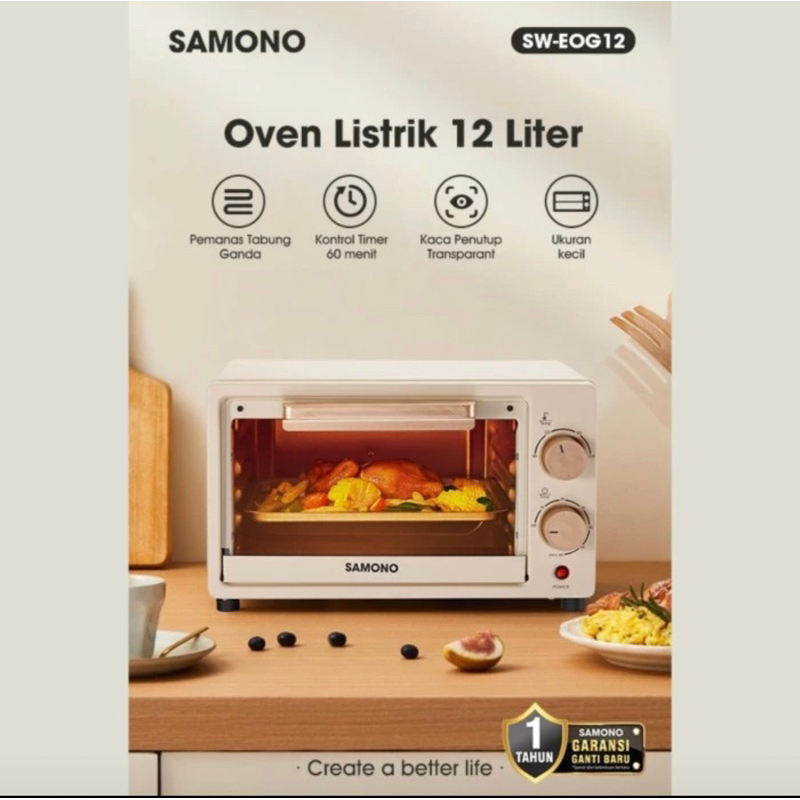 Samono Oven Listrik 375W 12 Liter Oven Mini - Oven Listrik