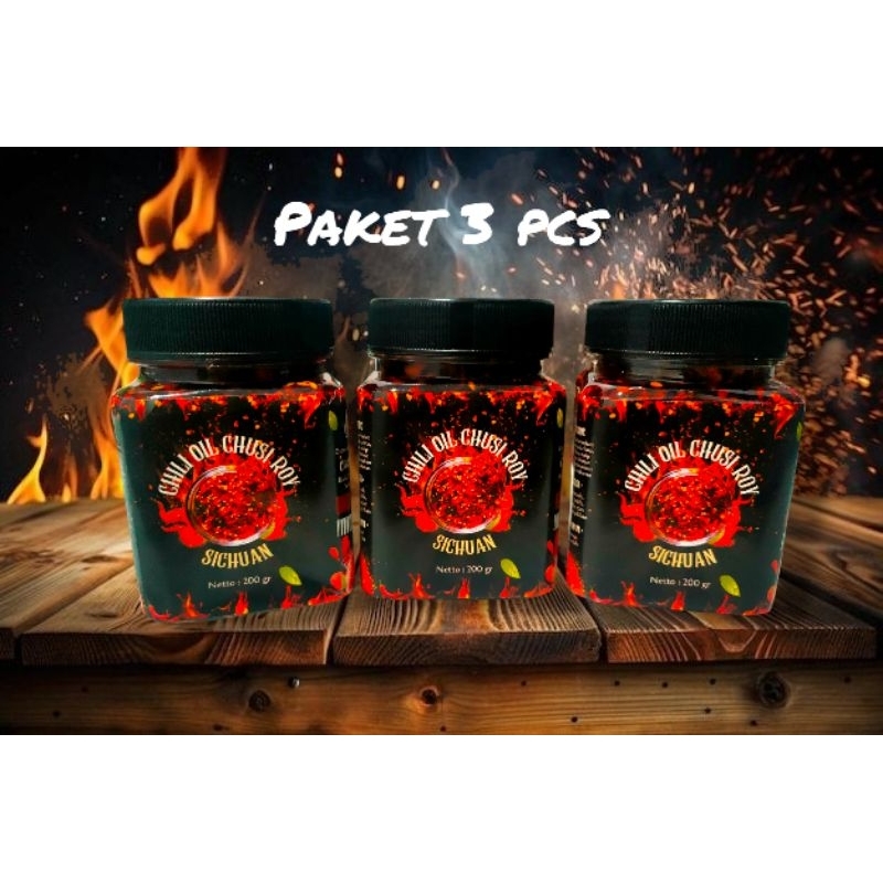 

paket 3 pcs chili oil sichuan | chili oil | chili oil sichuan | sauce chili oil | sambel chili oil