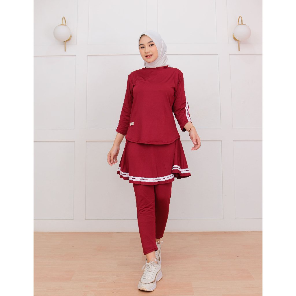 Setelan Sporty Olahraga Zumba Senam Yoga Wanita Korean Style One Set Jersey Premium