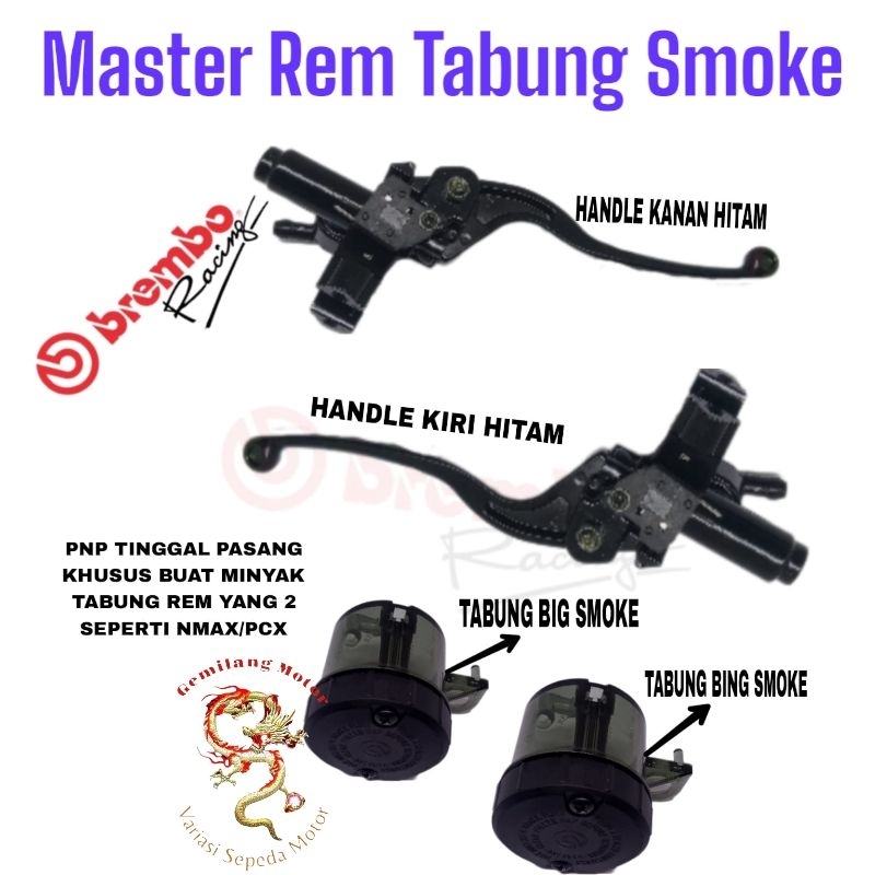 MASTER REM BREMBO KOMPLIT/HANDLE REM KANAN KIRI + 2 TABUNG NMAX/PCX