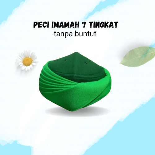 Peci Imamah Instan Permanen tanpa buntut / imamah permanen 7 tingkat tanpa buntut