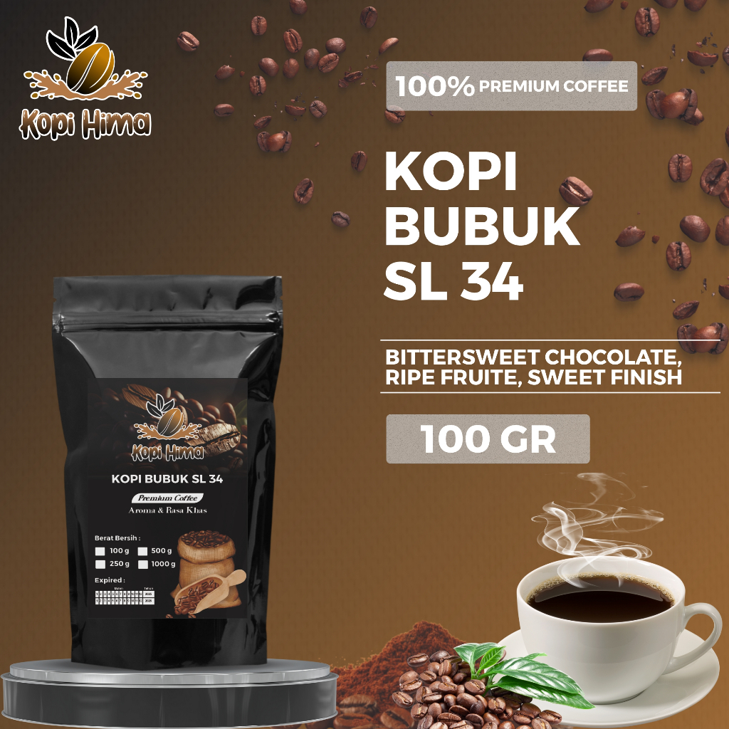 

kopi.hima - bubuk kopi sl 34 berat 100 gram premium roasting