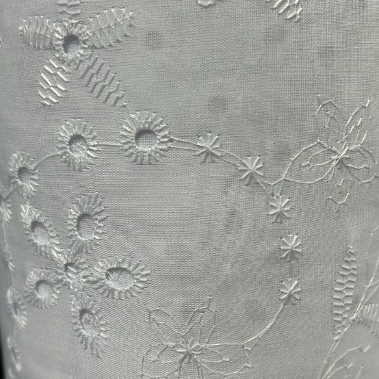 Kain Bordir Emboss Bunga Katun Bahan Mukena Meteran