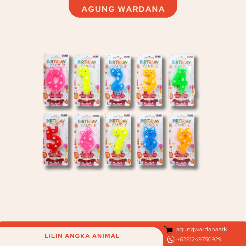 LILIN ULANG TAHUN ANGKA ANIMAL DEKORASI CAKE ULANG TAHUN
