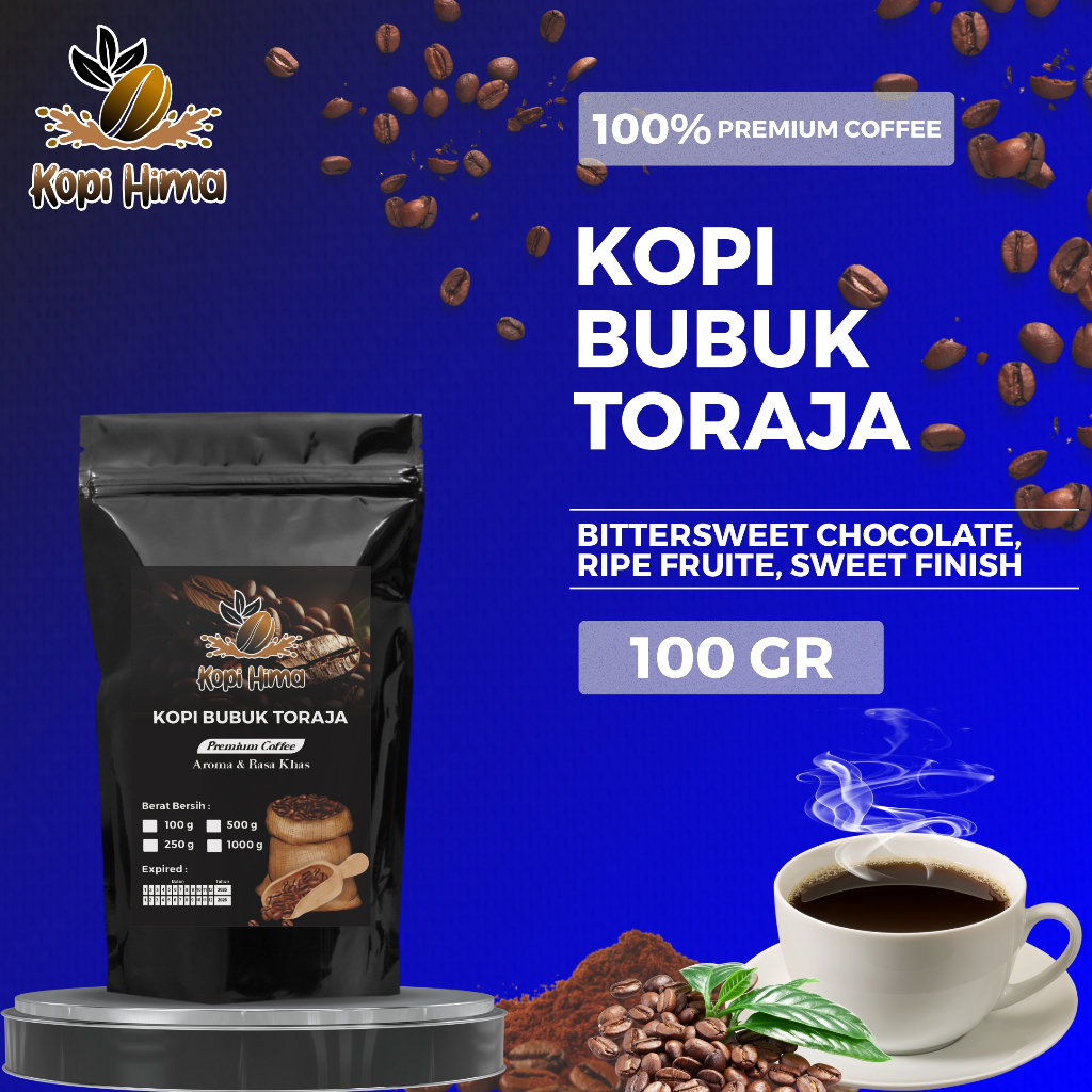 

kopi.hima - bubuk kopi toraja berat 100 gram premium roasting