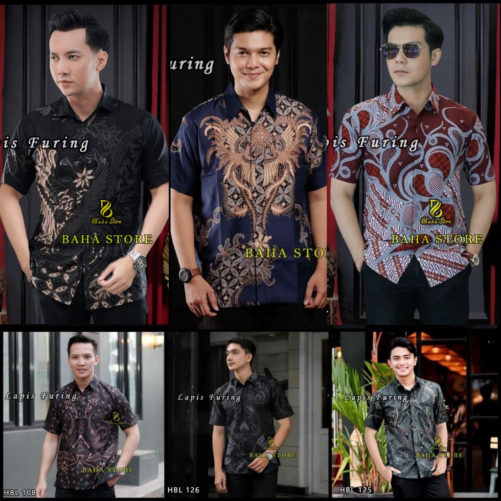 Baha store Kemeja Batik Pendek pria Lapis Furing