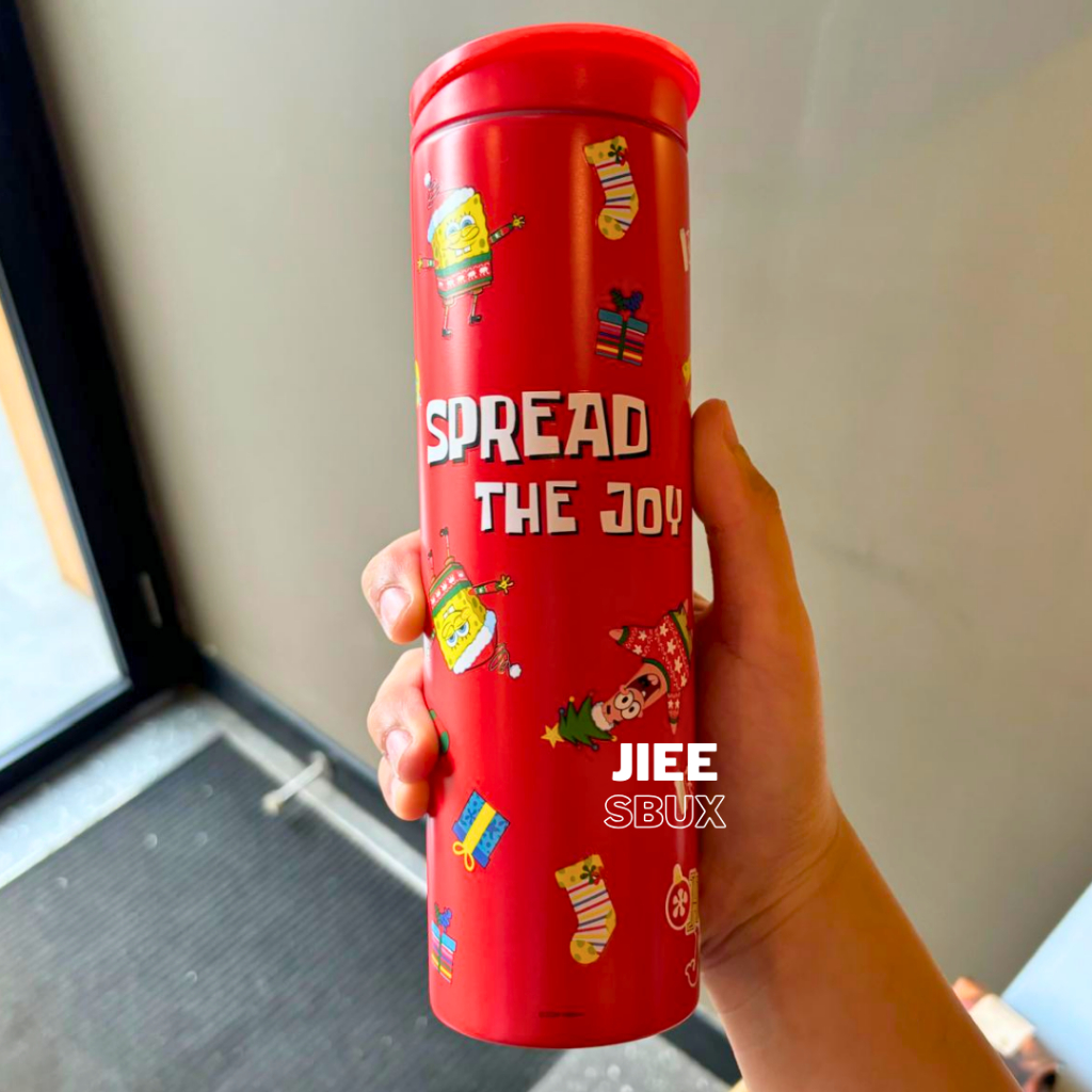 Starbucks x SpongeBob Spread The Joy Red Stainless Steel Tumbler Grande 16oz