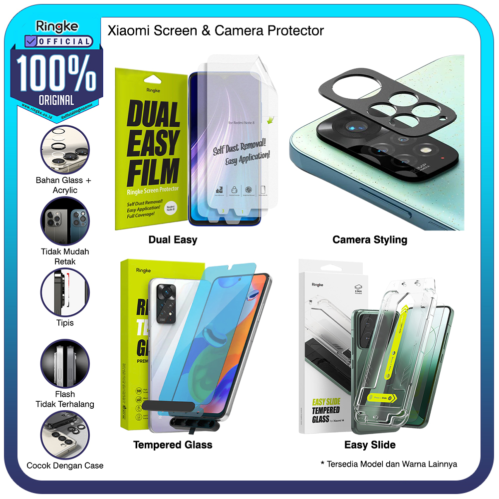 Screen Protector Ringke Xiaomi 14 / Redmi Note 8 / 11 / 11 Pro / Poco / M3 / F3 / K40 Pelindung Laya