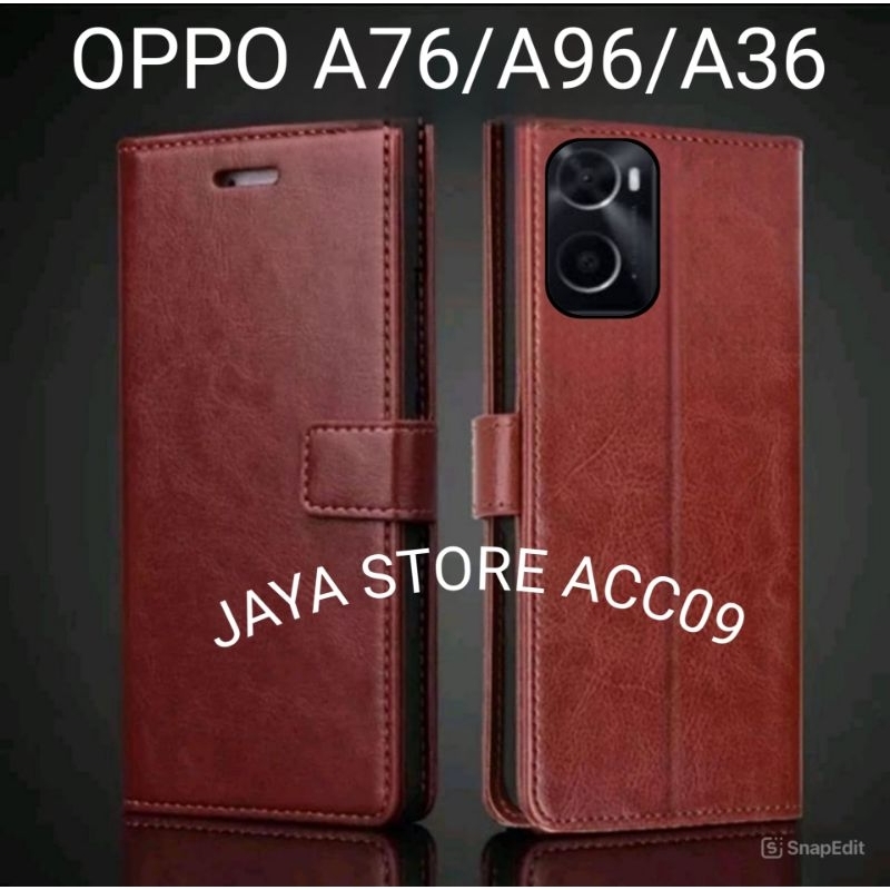 CASING OPPO A76/A36/A96 FLIP COVER SARUNG CASE DOMPET