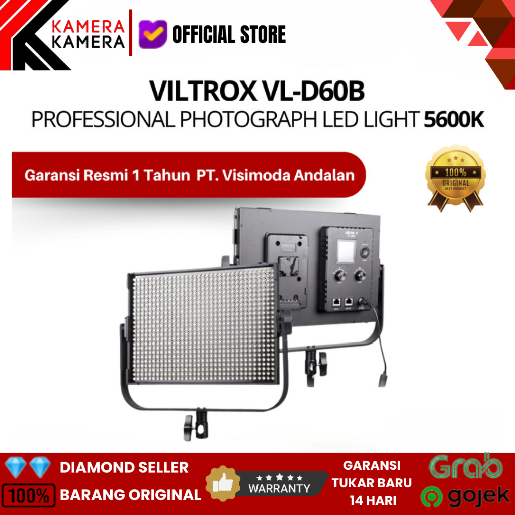 Viltrox VL-D60B / VL D60B LED Video Shooting Light Lampu Photography 5600K JM354