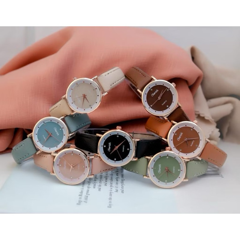 GB WP-001 Jam Tangan Wanita Pria Couple Polos Casual Dial Segi Fashion Analog Quartz Simple Strap Ku