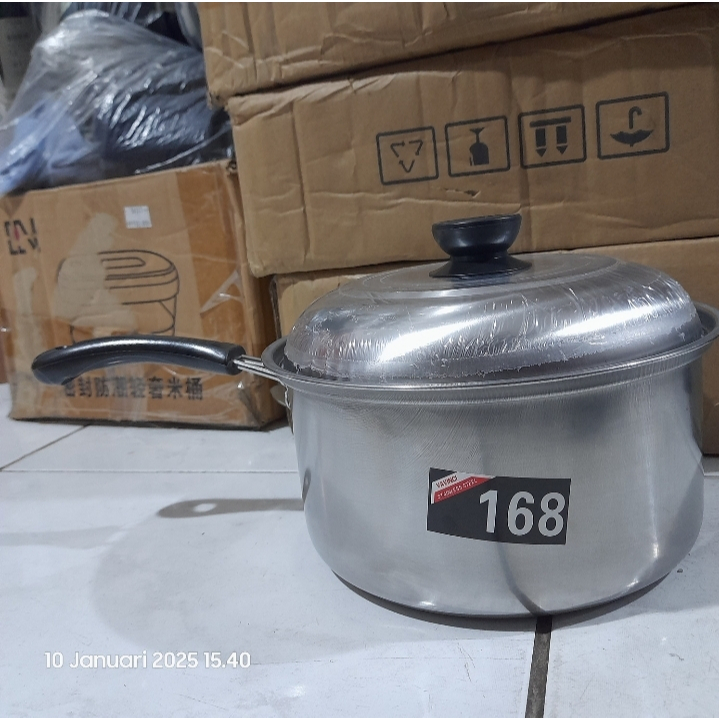 Panci Stainless Steel + tutup VAVINCI Gagang Rebus Air Susu Kecil Milk Pot Indomie x
