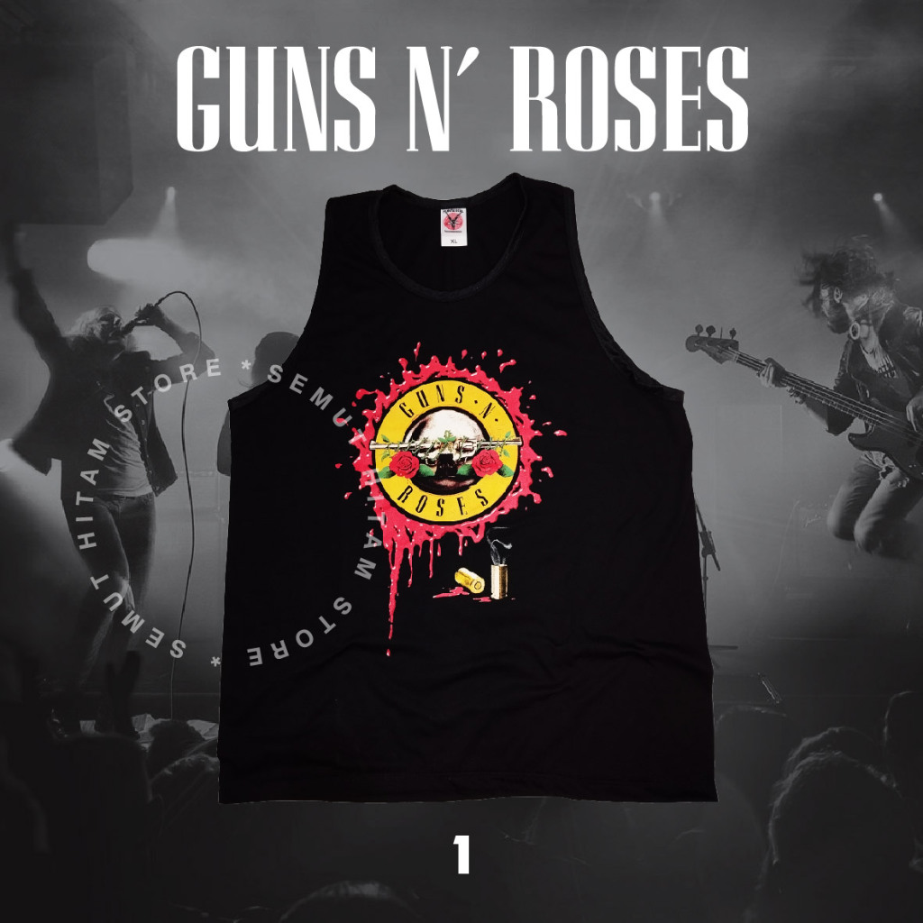 Singlet Lekbong Kutang GUNS N ROSES Band Musik Rock Metal Prapatan Rebel Heaven Hell