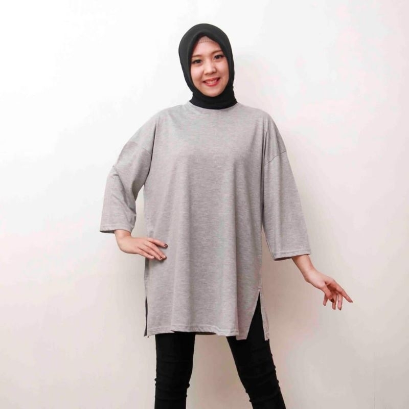 Kaos Oversize Wanita,Atasan Oversize Polos,Baju Oversize Hijab,Kaos Polos Oversize,Baju Lengan 7/8 O