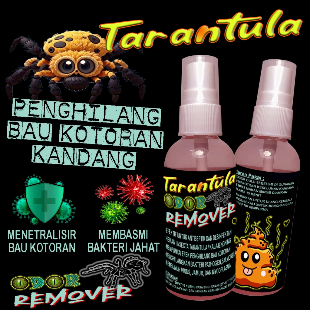 TARANTULA ODOR REMOVER ANTISEPTIK SPRAY ANTI BAKTERIAL PENGHILANG BAU KOTORAN REPTILE ANTISEPTIC PET