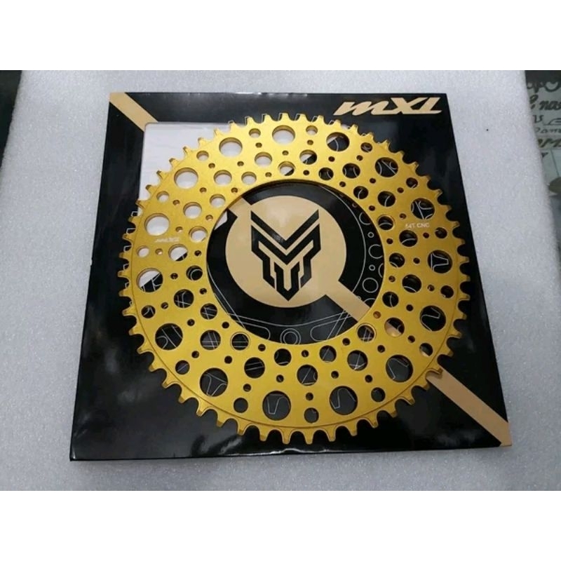Chainring MXL Bubble Single Speed 54T BCD 130 Gold Sepeda Lipat