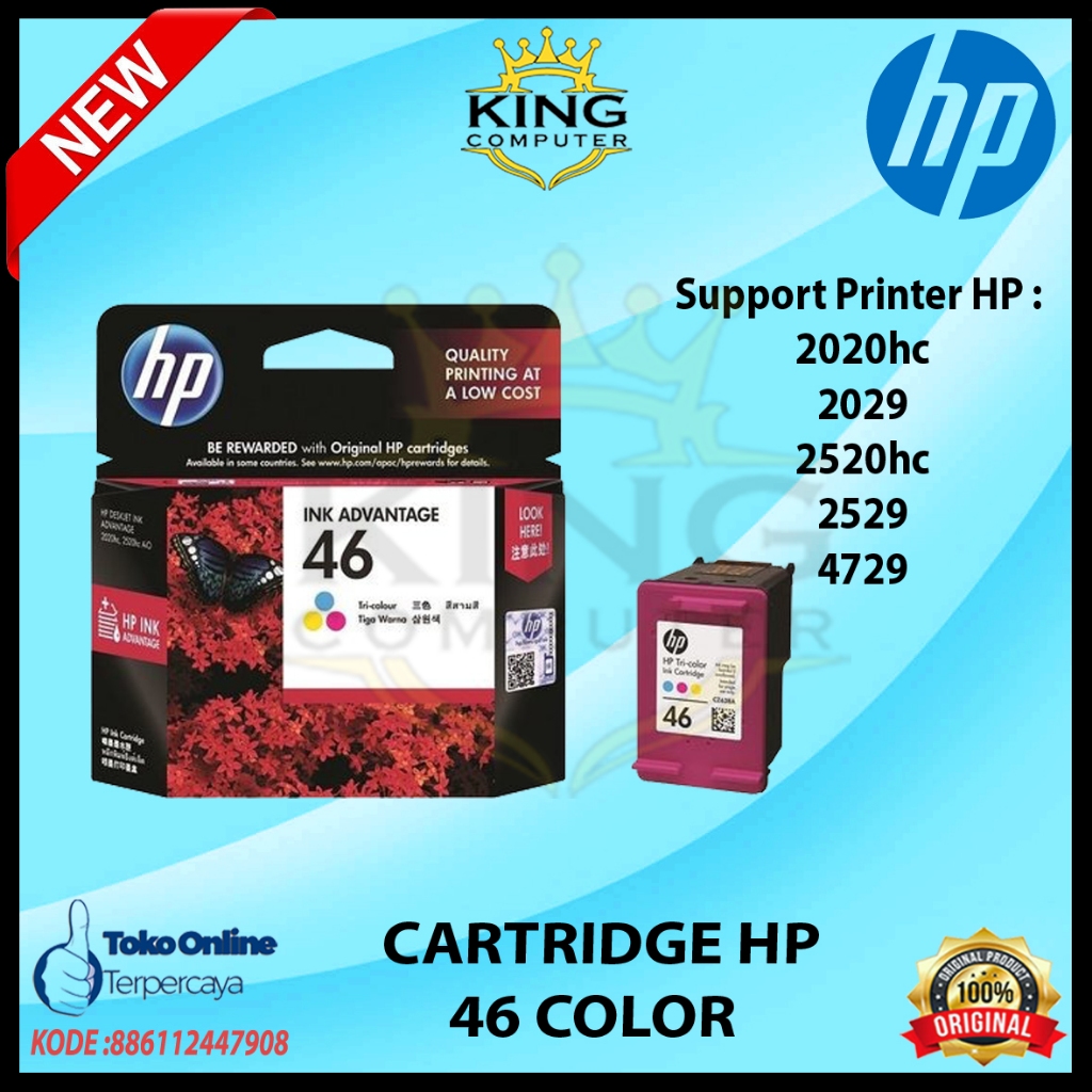CARTRIDGE HP 46 COLOUR Printer HP Deskjet 2520 HC (HP 46 Color) Original