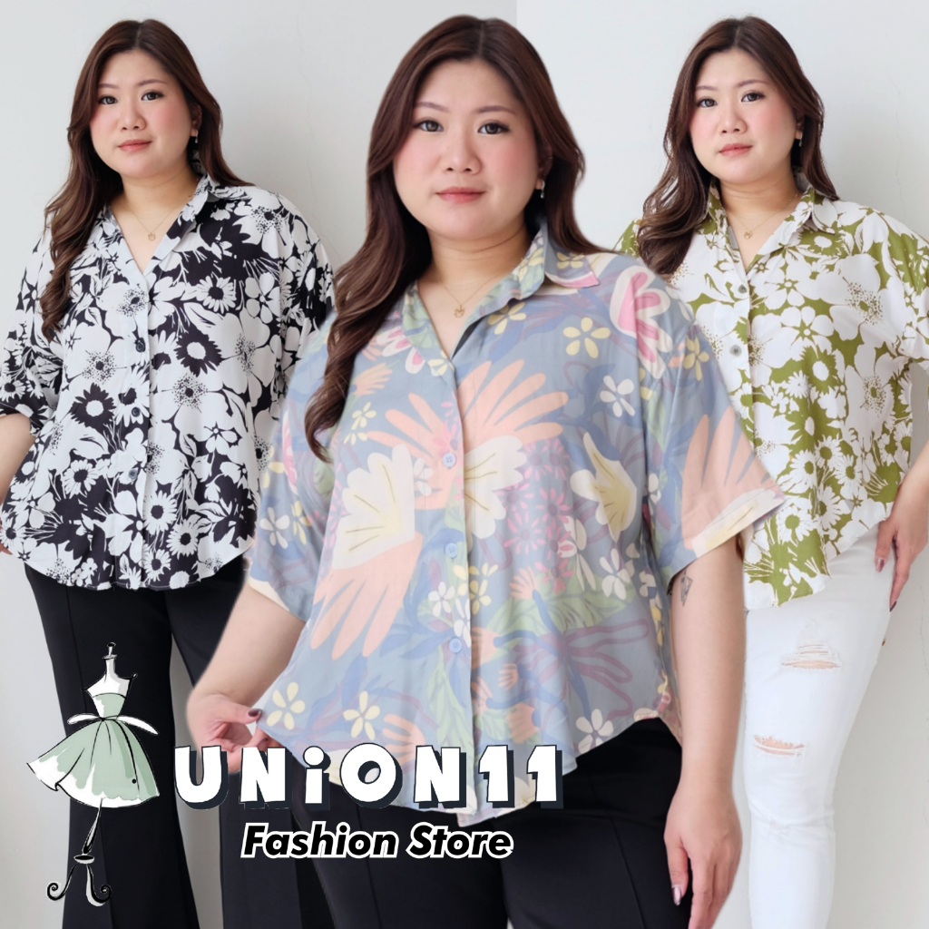 UNION11  -  KEMEJA JUMBO XXXXL WANITA LD 130 /  ATASAN JUMBO WANITA LD 130 / KEMEJA WANITA JUMBO LD 