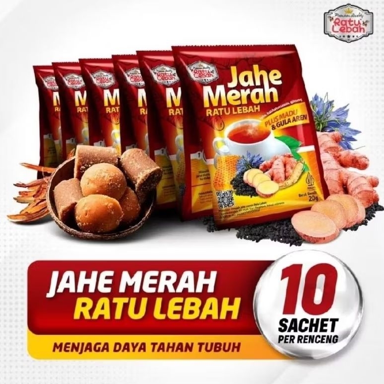 

Jahe Merah 6in1 Super Ratu Lebah - Jahe Merah Cap Ratu Lebah 10 Sachet Murah