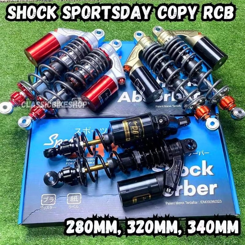 SHOCKBREAKER SKOK SHOCK BELAKANG TABUNG ATAS MODEL COPY  RCB SPORT DAY AS GOLD UKURAN 280 MM 320 MM 