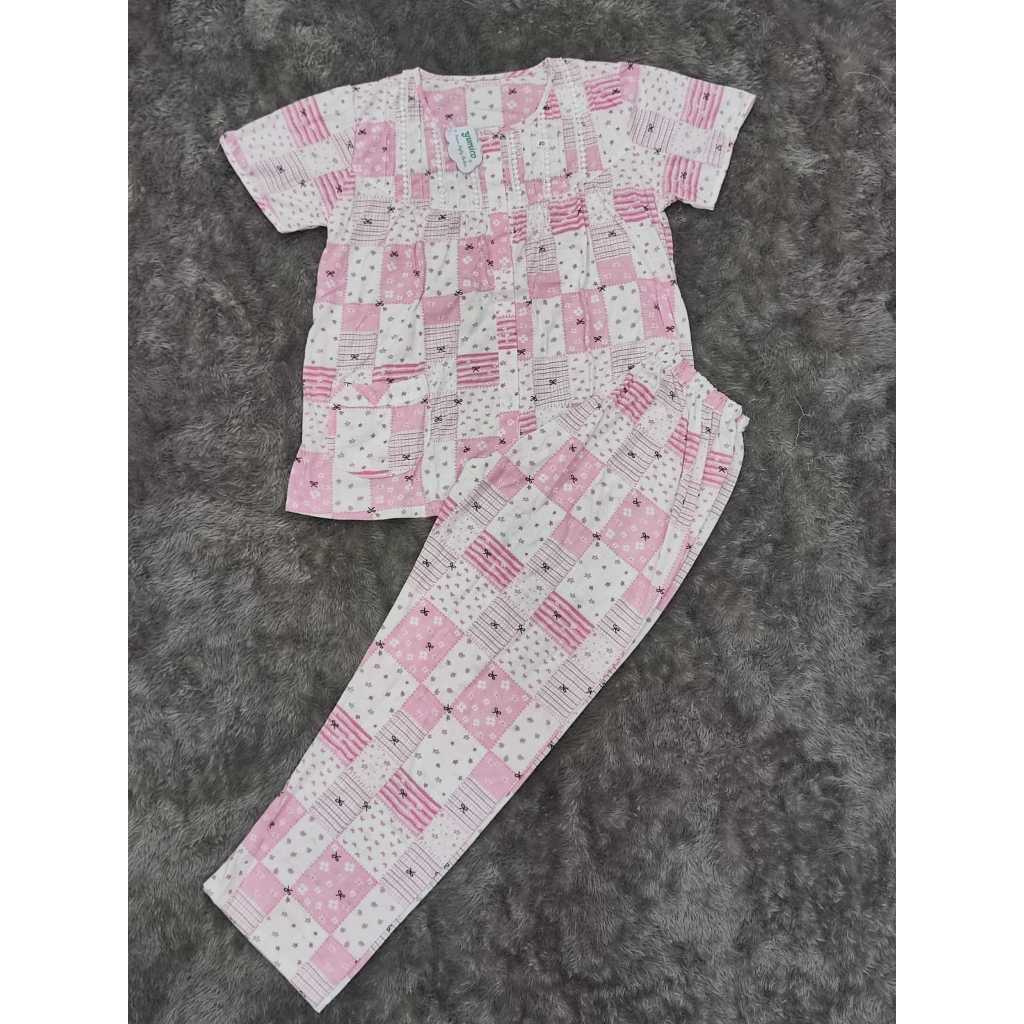 SA Setelan Yumico original baju tidur lengan pendek Celana panjang bahan kaos ukuran standar