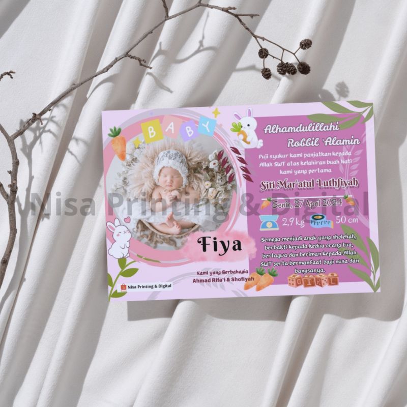 

kartu/stiker tasyakuran aqiqah bayi baby termurah terhemat