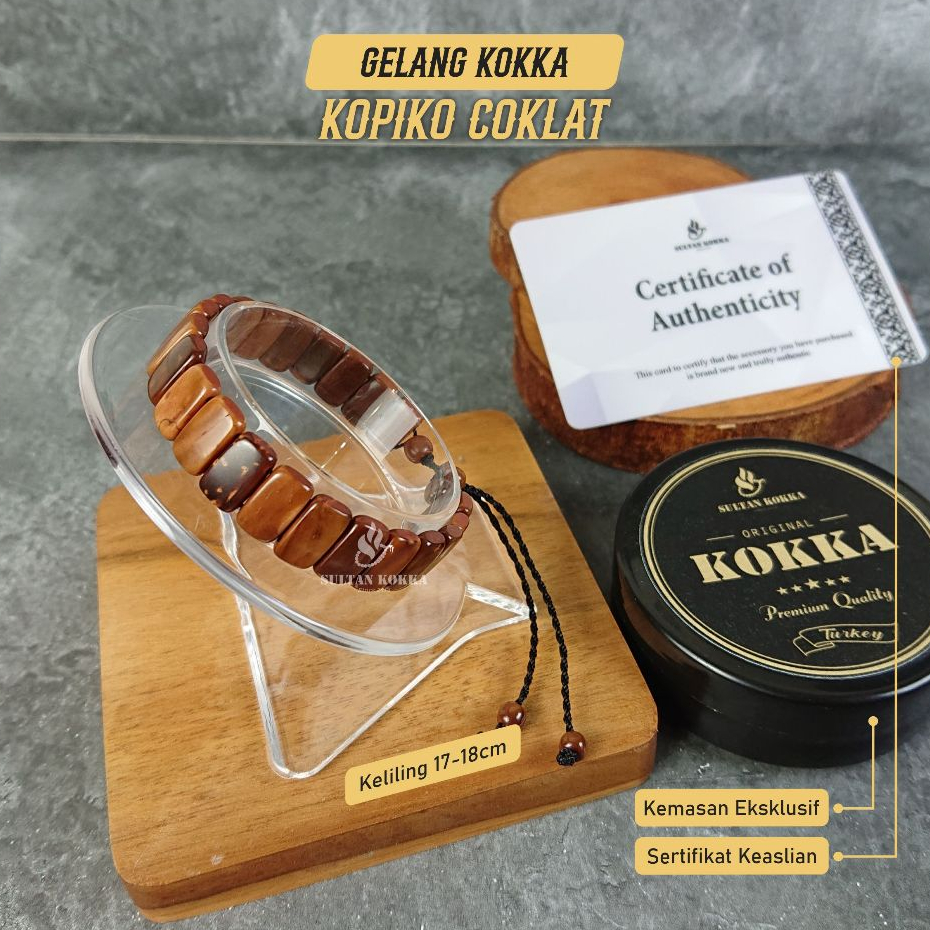 Gelang Kokka Original Bersertifikat / Gelang kaukah motif Kopiko