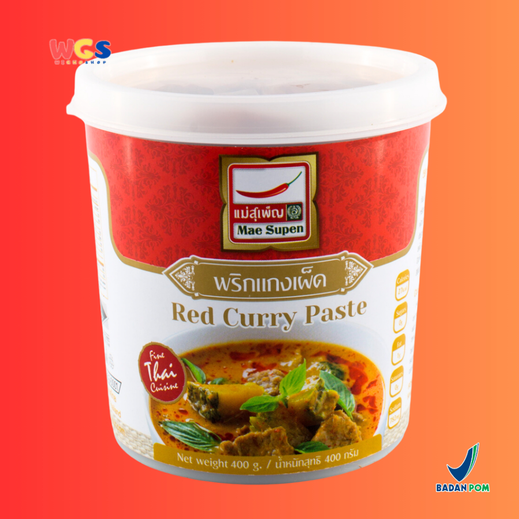 

Mae Supen Red Curry Paste 400g - Pasta Kari Merah Otentik Thailand