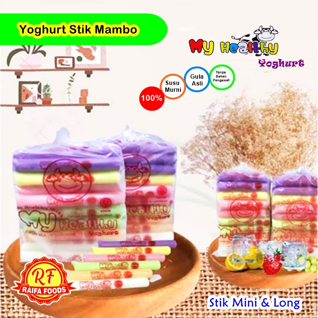 

Es Yoghurt Stik , My Healthy Yoghurt, Es Lilin Mambo Mini & Long Isi 20 & 30, Susu Murni Permentasi