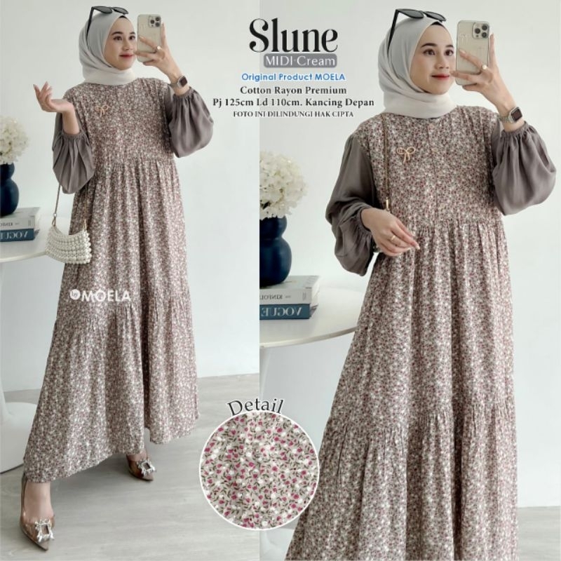 SLUNE MIDI DRESS BY MOELA MIDI KOMBINASI BEST SELLER