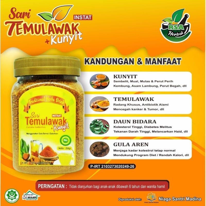 

Sari Temulawak Instant + Kunyit_Obat Lambung_Minuman Sehat_Traditional Herbal Drink_Herbal Ruqyah