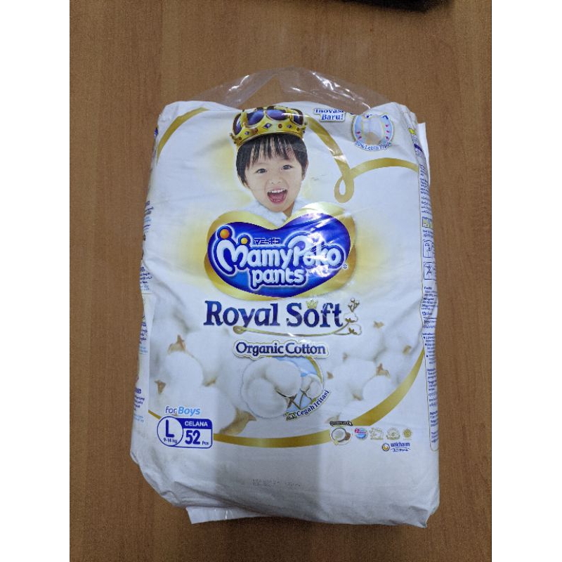 MamyPoko Pants Royal Soft L52 Boys - Popok Anak Tipe Celana Ukuran L isi 52pcs