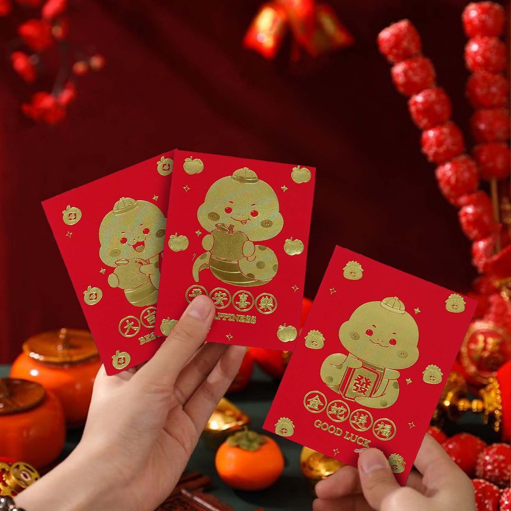 

[ANGEL] 6PCS ANGPAO IMLEK TEBAL PREMIUM 8X11,5 CM SINCIA 2025 ANGPAU MEDIUM TAHUN ULAR/ AMPLOP UANG MURAH MEDIUM SHIO LUCU CHINESE NEW YEAR TAHUN BARU