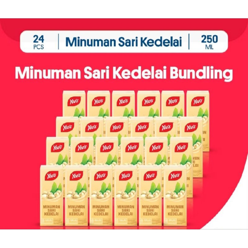 

yeos soya , sari kedelai kotak uht 250 ml ( 1 dos isi 24 pcs )
