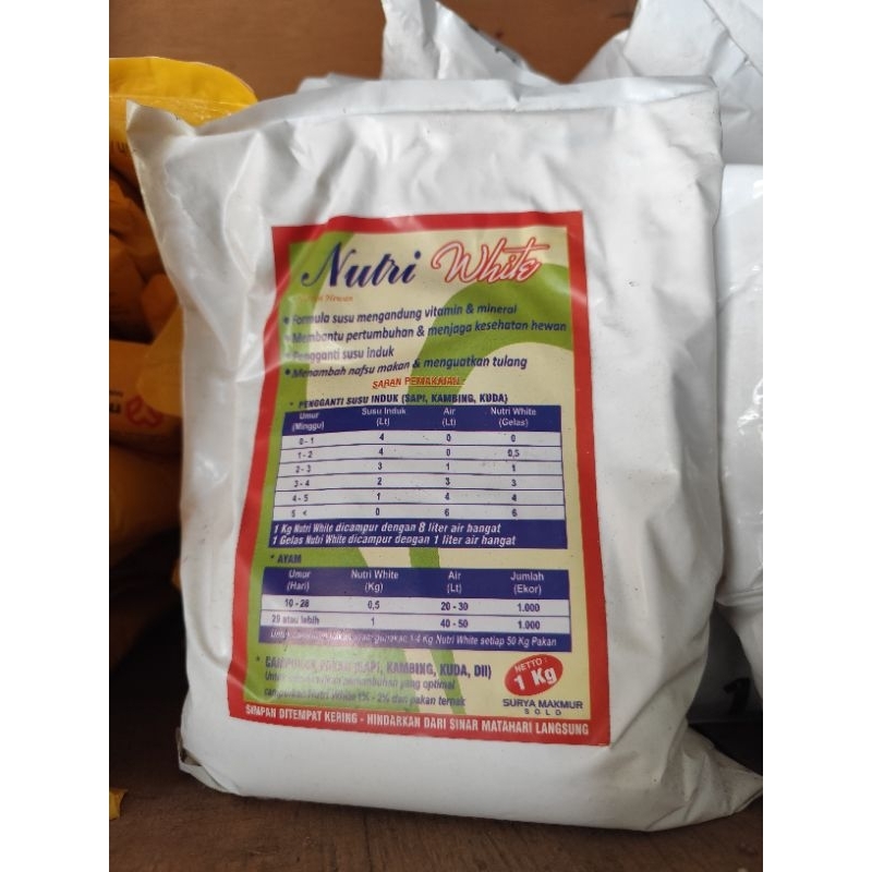 NUTRI WHITE SUSU PENGGANTI INDUK HEWAN SUSU NUTRI WHITE 1 KG