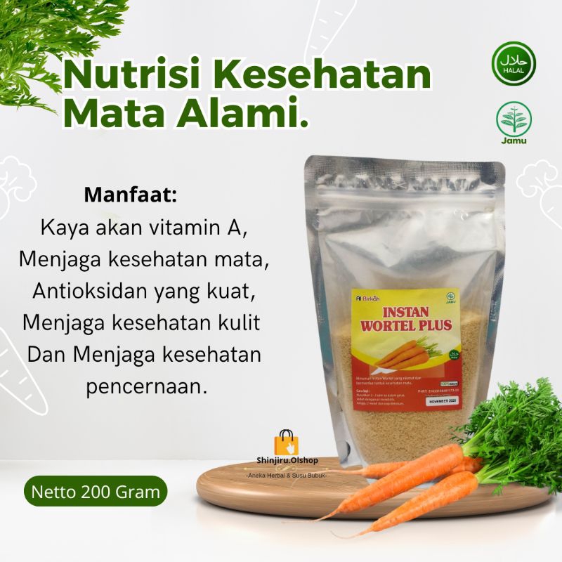 

SERBUK INSTAN WORTEL PLUS -MINUMAN KESEHATAN UNTUK MATA-200 gr