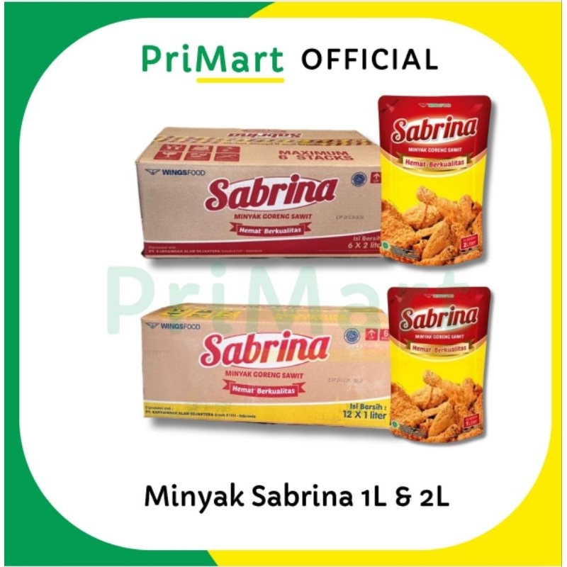 

Minyak Goreng Pouch Sabrina 1 Liter (isi 12) & 2 Liter (isi 6) Wingsfood