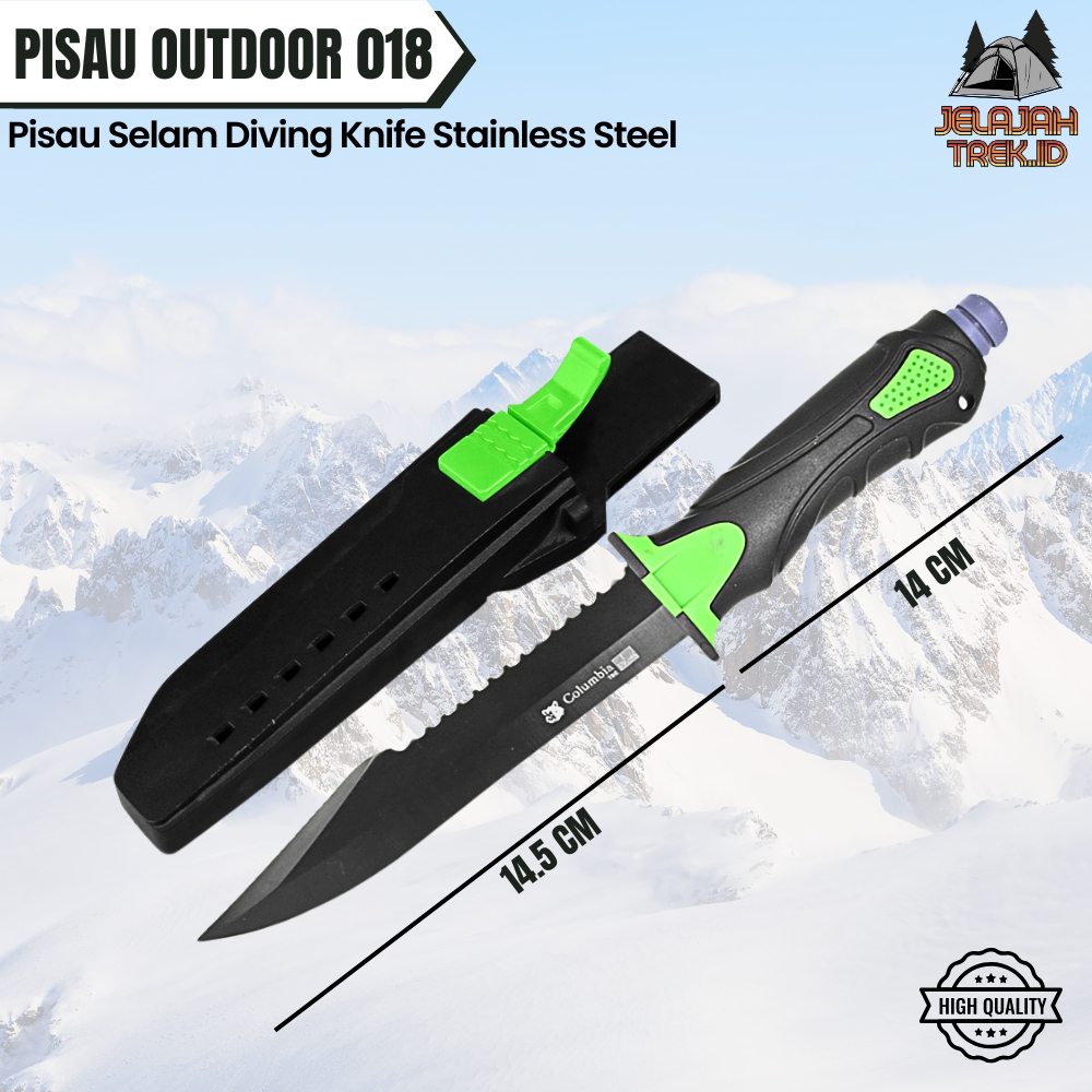 Pisau Selam Stainless 017/ Dive Knife/ Saber Knives/ Sangkur/ Survival