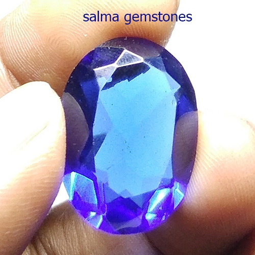 batu akik diamon warna biru batu zercon asli
