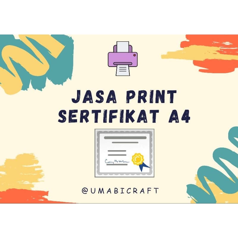 

Cetak Print Sertifikat ukuran A4 bahan Concorde 220 GSM